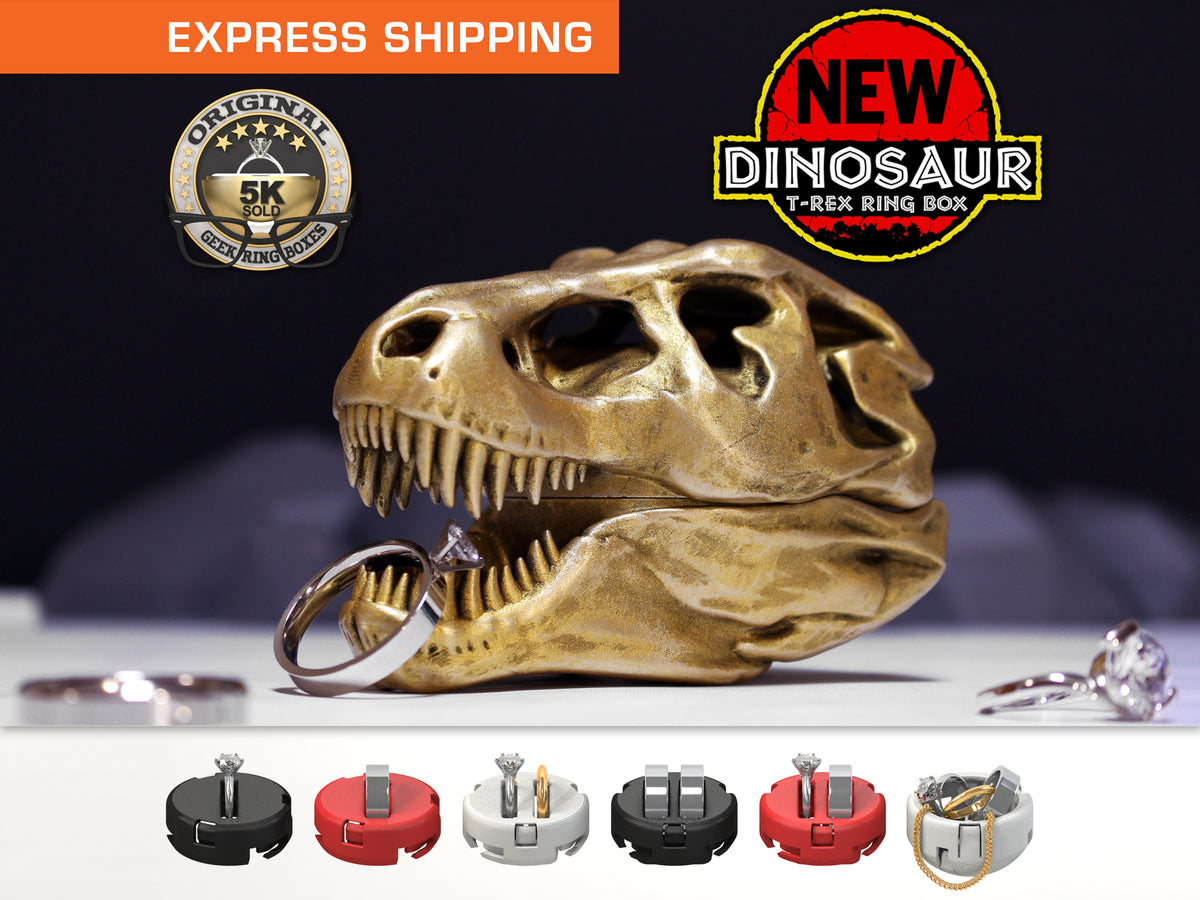 Cool T-Rex Dinosaur Jurassic Geeky Ring Box | by Urbano Rodriguez