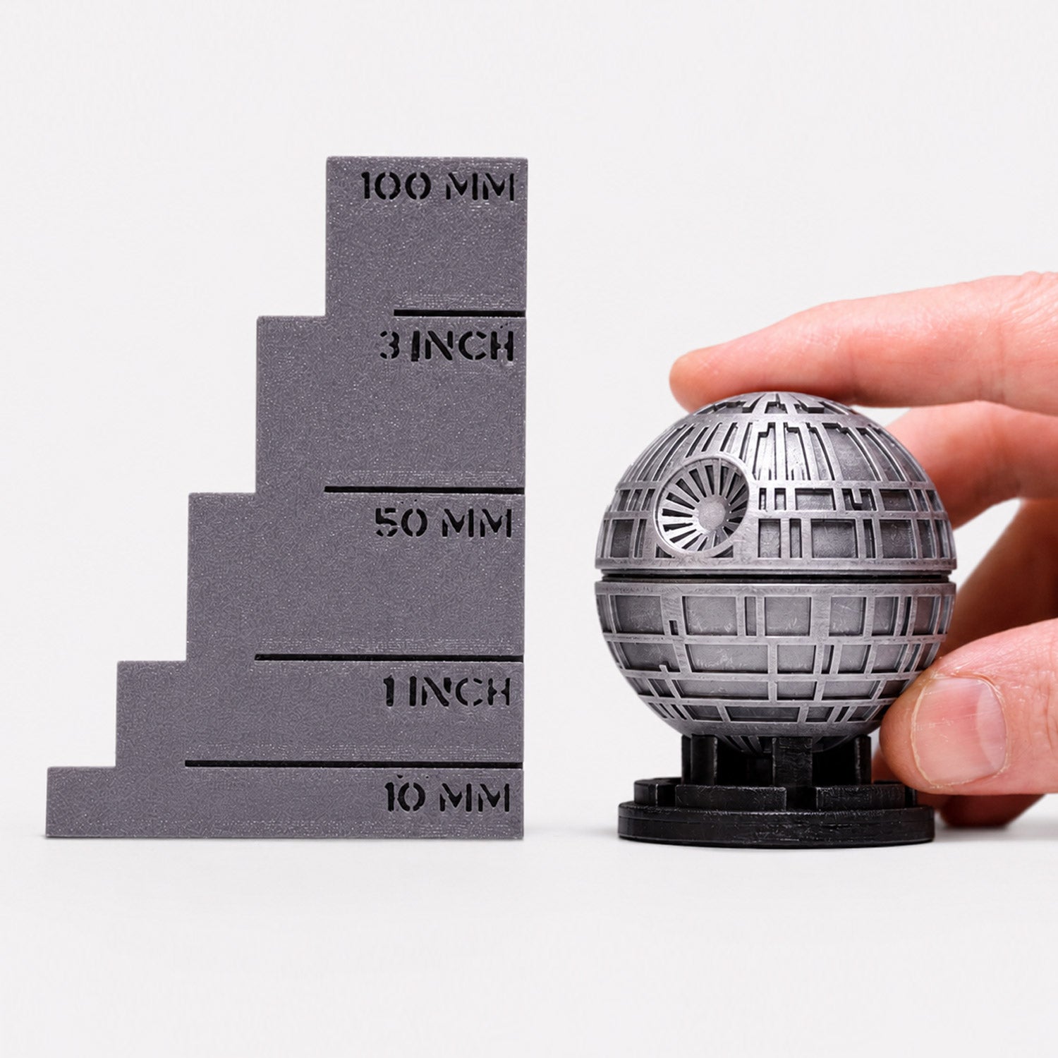 all-groups Size comparison of Black Star Ring Box next to ruler