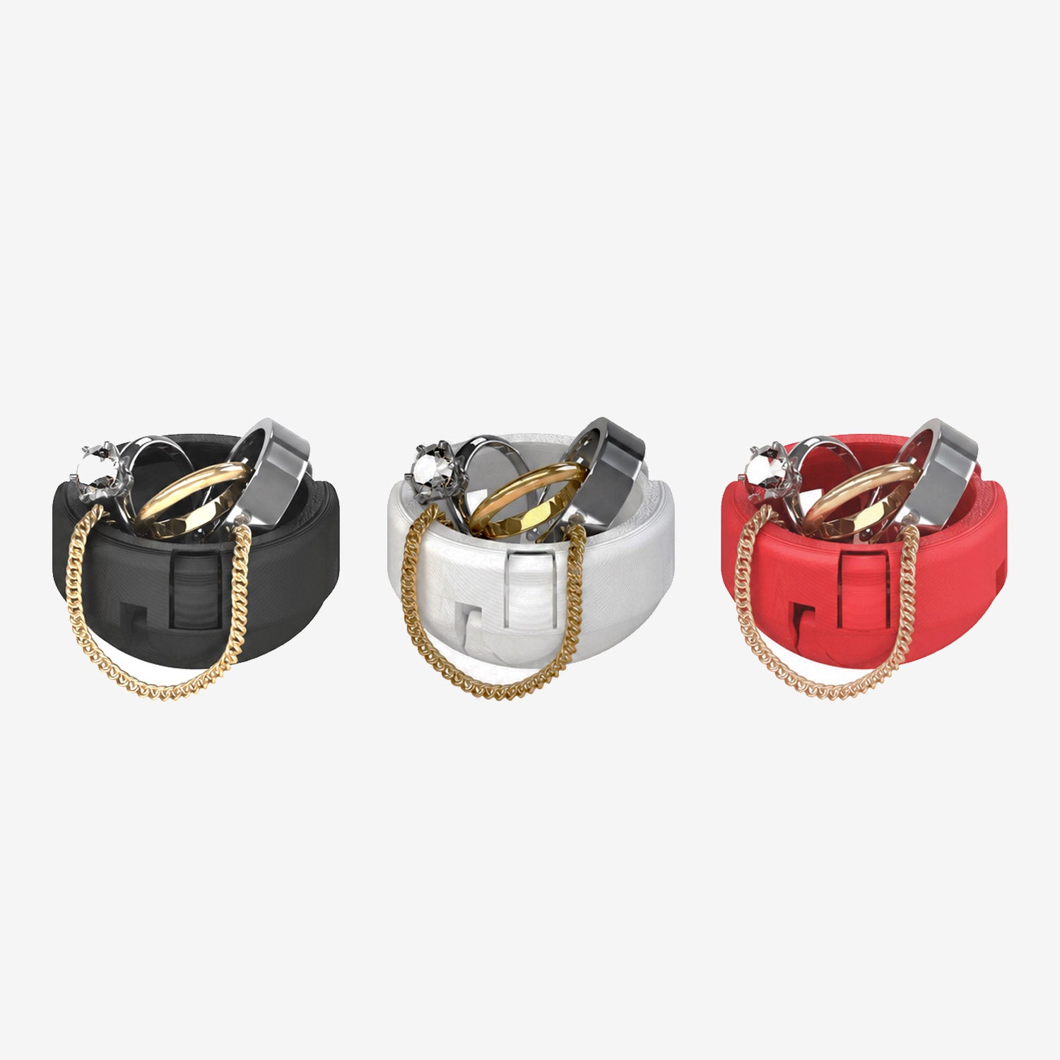 Ring Box Case insert in black, white, and red