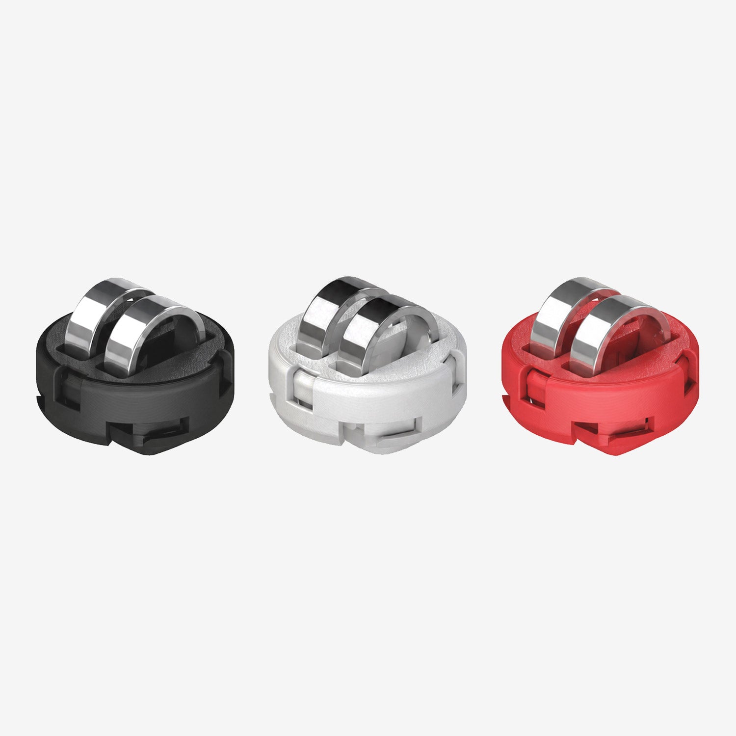 Ring Box Double Large insert in black, white, and red