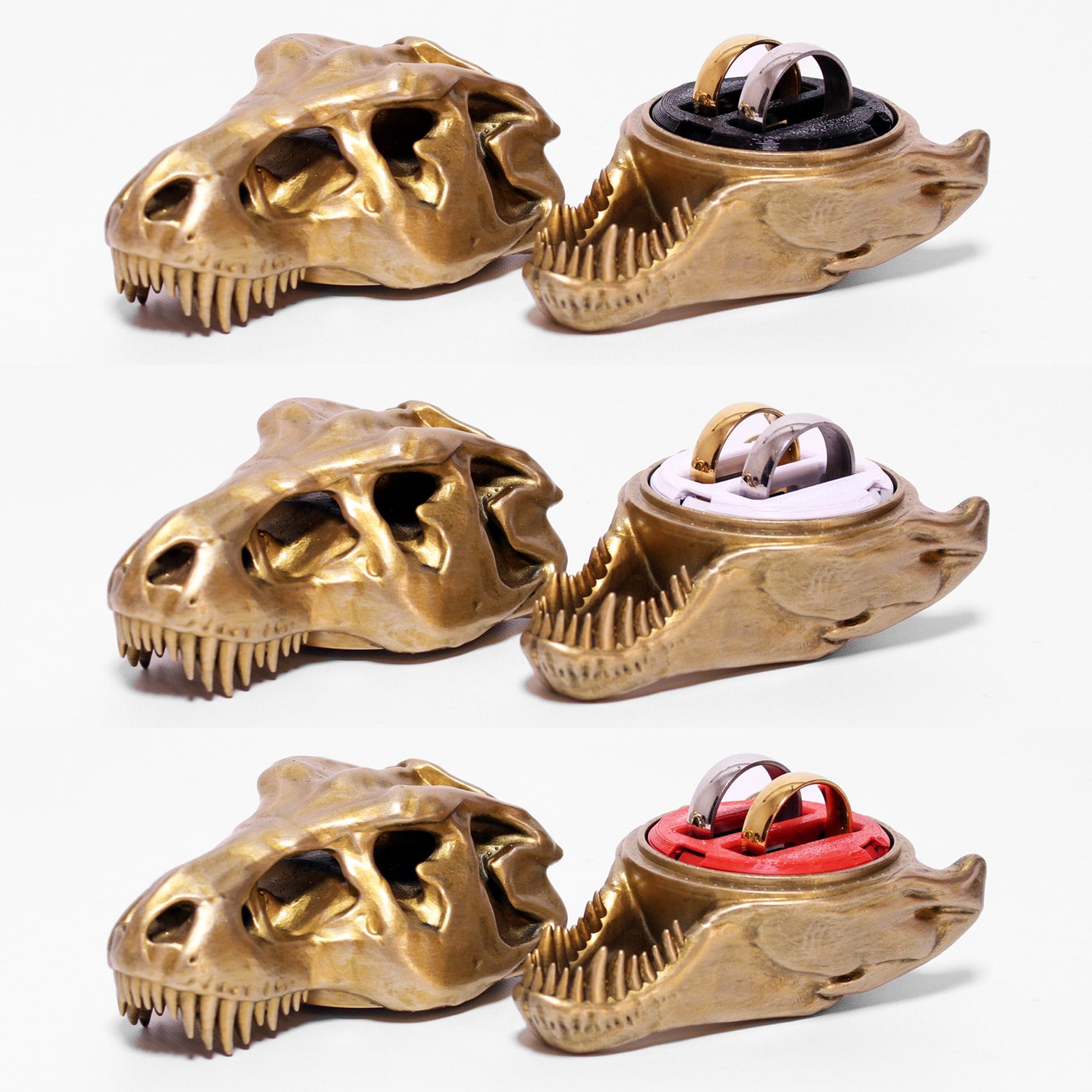T-Rex Ring Box Double Large insert in black, white, and red