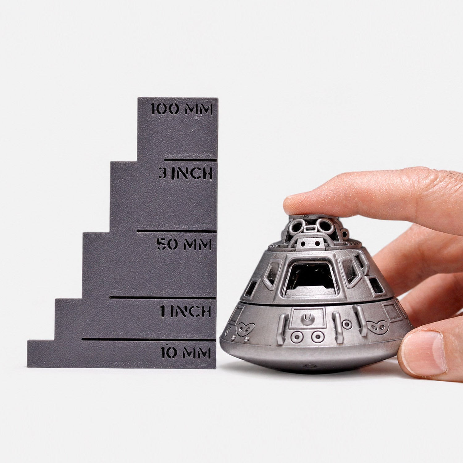 all-groups Size comparison of Apollo 11 Command Module Ring Box next to ruler
