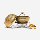 all-groups Baseball Ring Box open with engagement ring inside