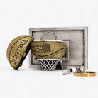 all-groups Basket Ball Ring Box open with engagement ring inside