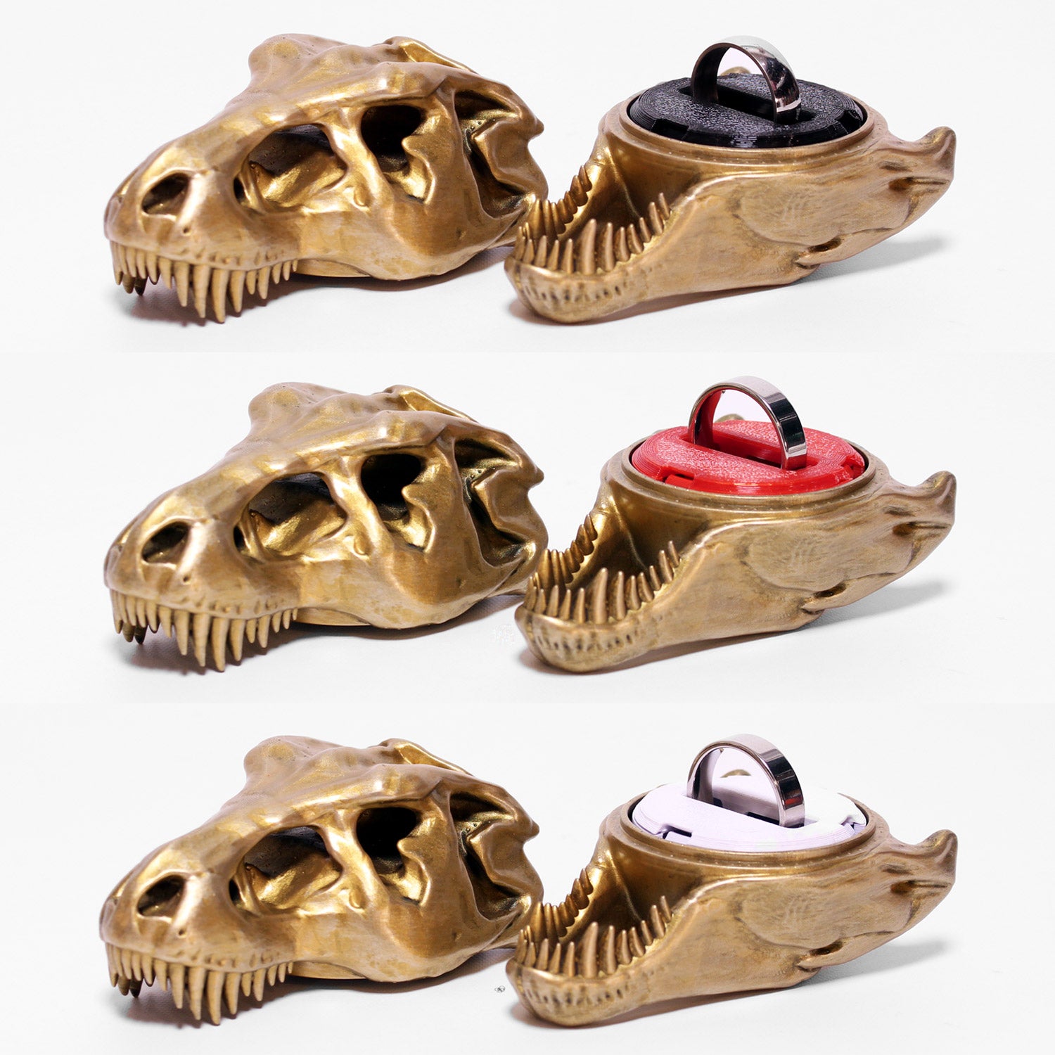 T-Rex Ring Box Large insert in black, white, and red