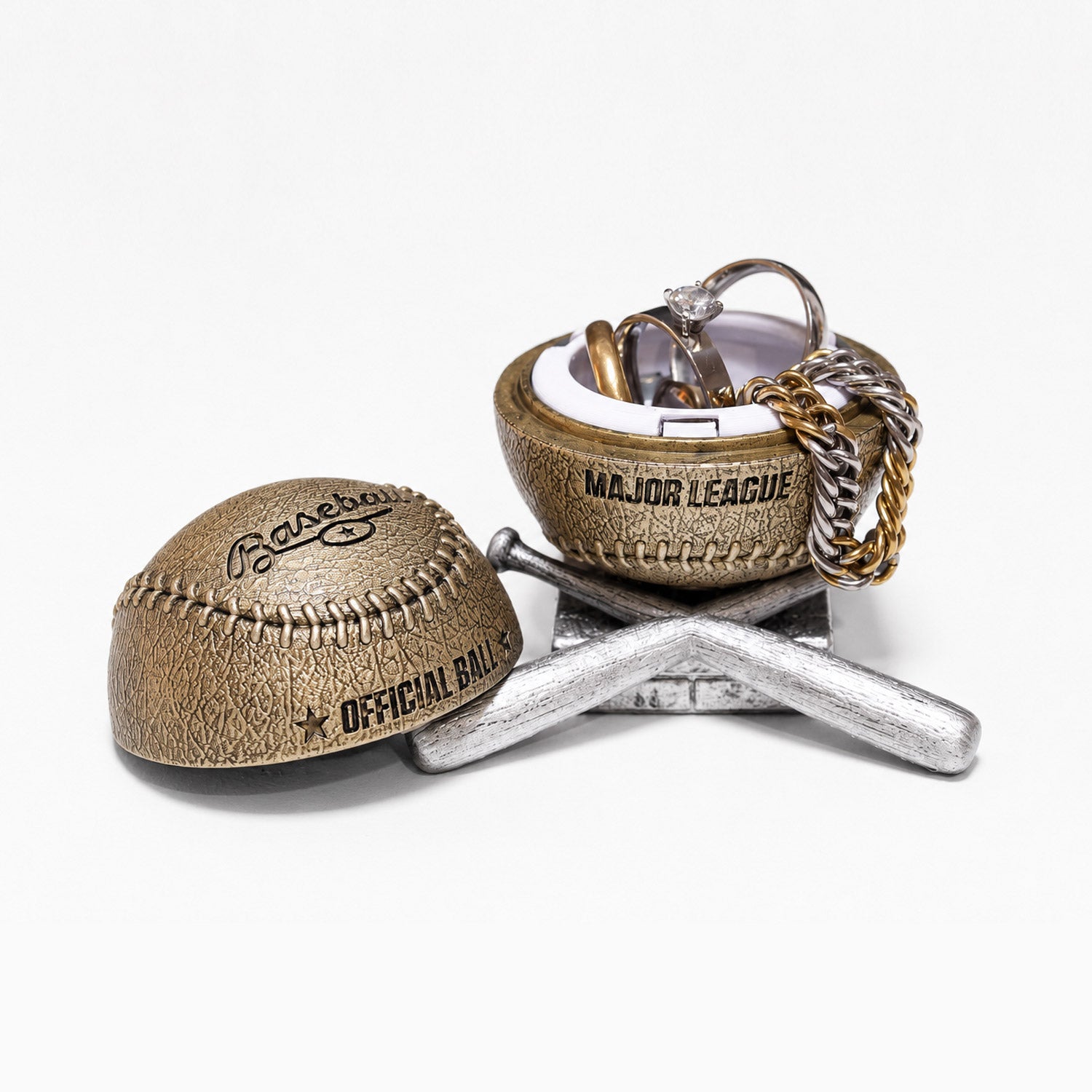 all-groups Tennis Ball Ring Box with rings in Case insert